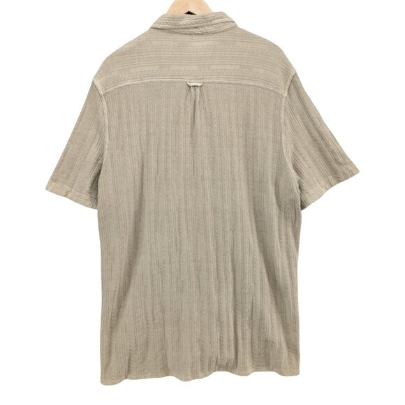 Carbon 2 Cobalt Dunes Shirt Mens Beige Textured Knit Short Sleeve Size XL - Picture 2 of 7